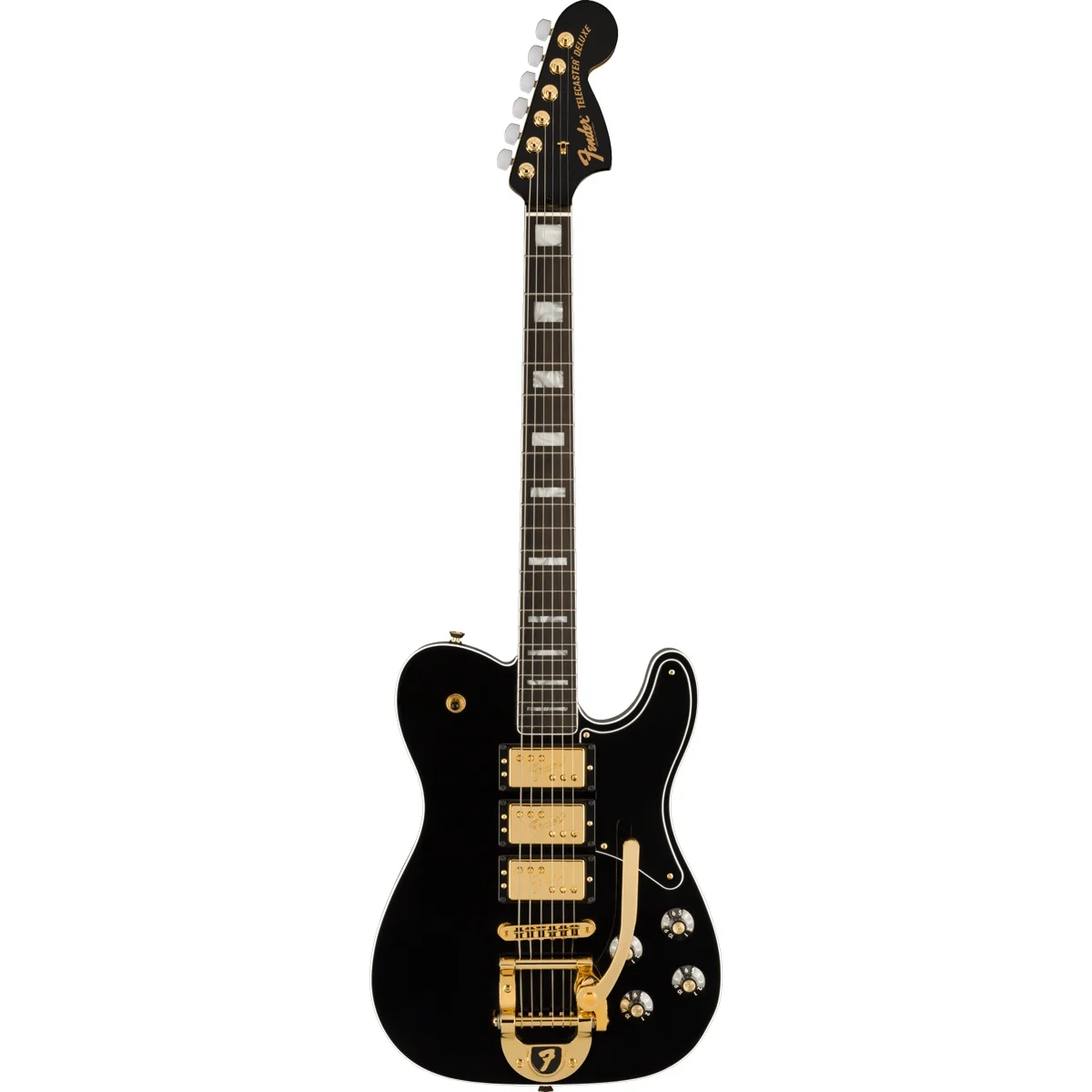 Fender Parallel Universe Volume II Troublemaker Tele Deluxe with Bigsby, Ebony Fingerboard – Black