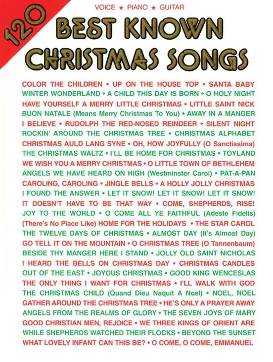 120 Best Known Christmas Songs, P/V/G