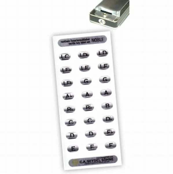 1847 Noble Harmonica Key Label Set