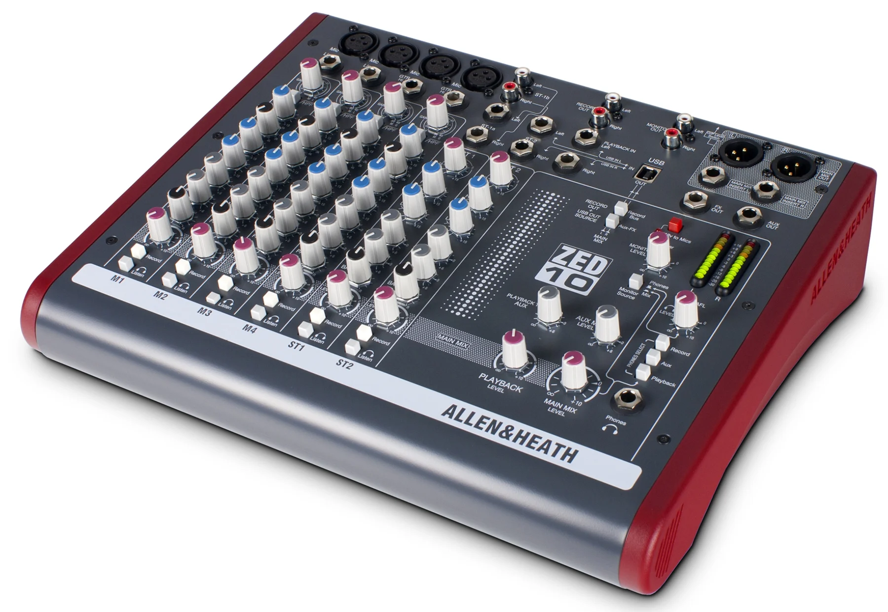 Allen & Heath ZED-10 4 Mono 2 Stereo channel Mixer with USB In/Out zed-10
