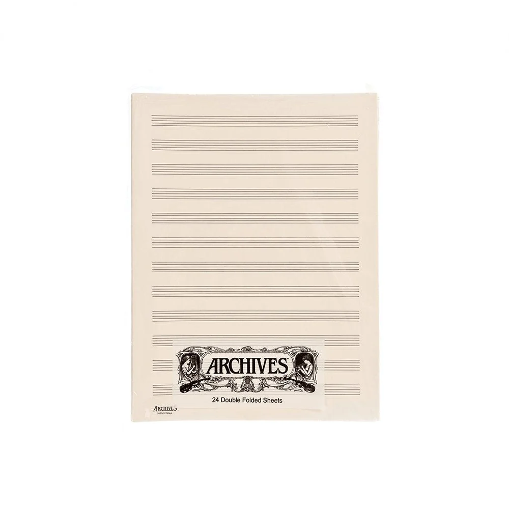 Archives Manuscript Paper 24 Double Folded Sheets - 10 Stave