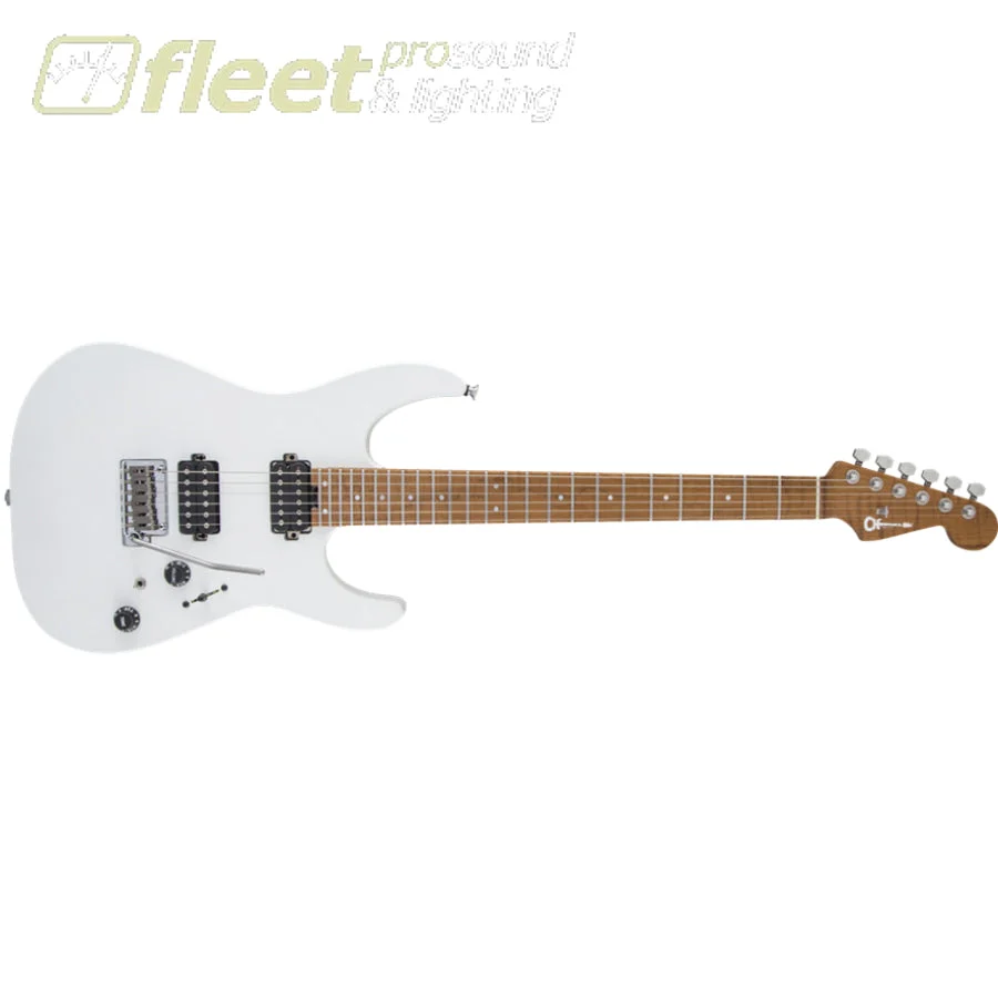 Charvel 2839412776 USA Select DK24 HH 2PT CM, Caramelized Maple Fingerboard Guitar -Satin White