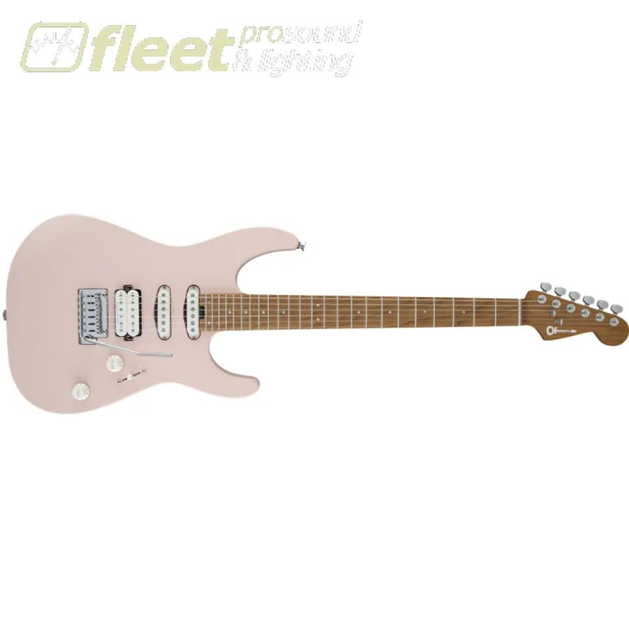 Charvel 2969433519 DK24 Pro-Mod HSS 2PT CM, Caramelized Maple Fingerboard - Shell Pink