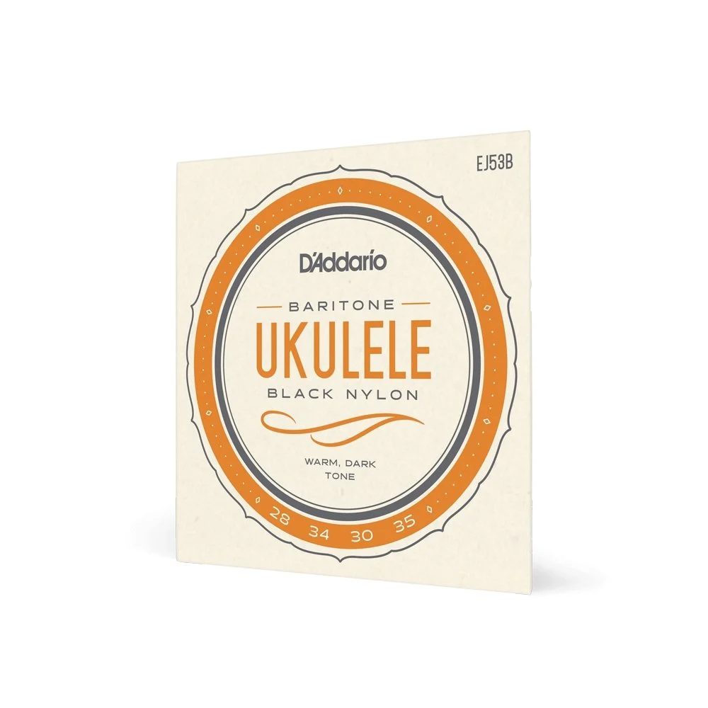 D'Addario Baritone Ukulele Strings Set, Black Nylon