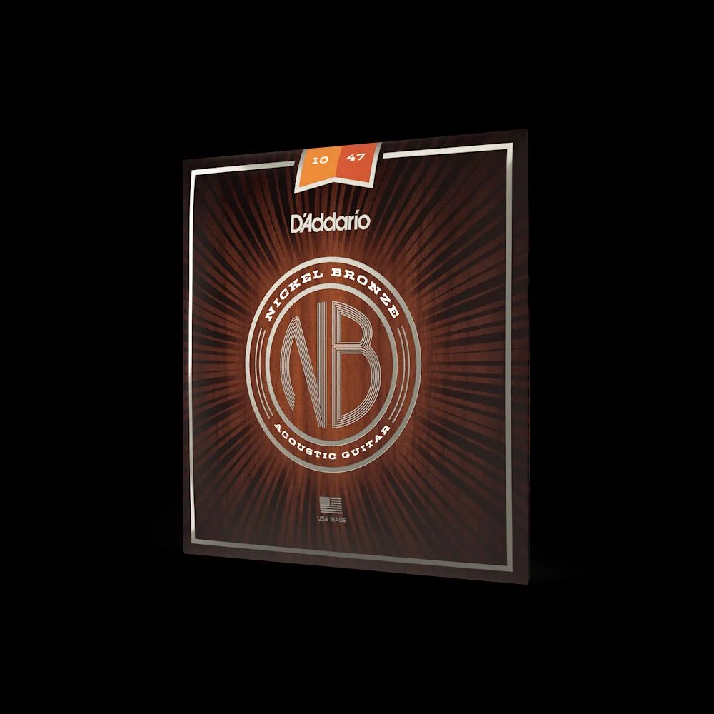 D'Addario Nickel Bronze Acoustic Guitar Strings NB1047, NB1152, NB1253, NB1356