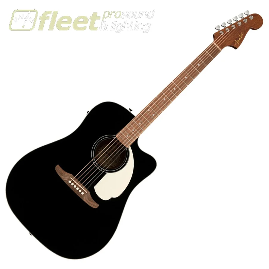 Fender California Standard Redondo CE, Spruce Top, Ivory Pickguard, Black - 0974221506