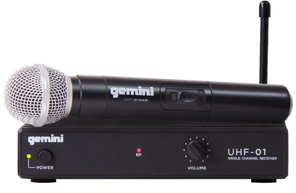 Gemini Single Channel UHF Wireless Handheld Microphone System, F1: 517.6