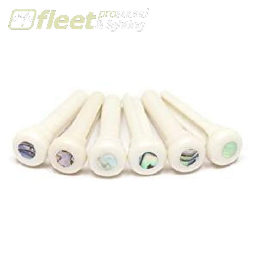 Graph Tech PP-1000-00 Tusq Presentation Style Bridge Pins - White with Paua Shell Inlay (6)