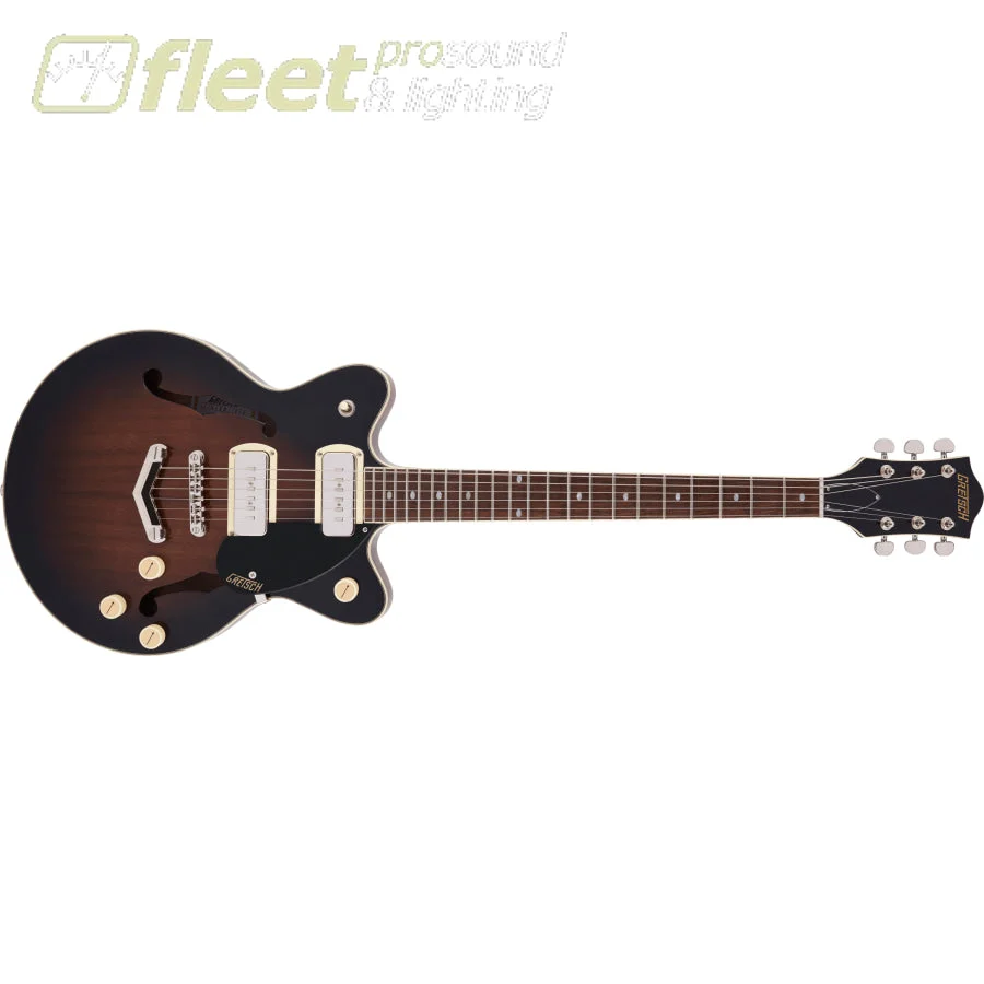 Grestch G2655-P90 Streamliner Center Block Jr. Double-Cut P90 with V-Stoptail, Laurel Fingerboard Guitar - Brownstone (2817800588)