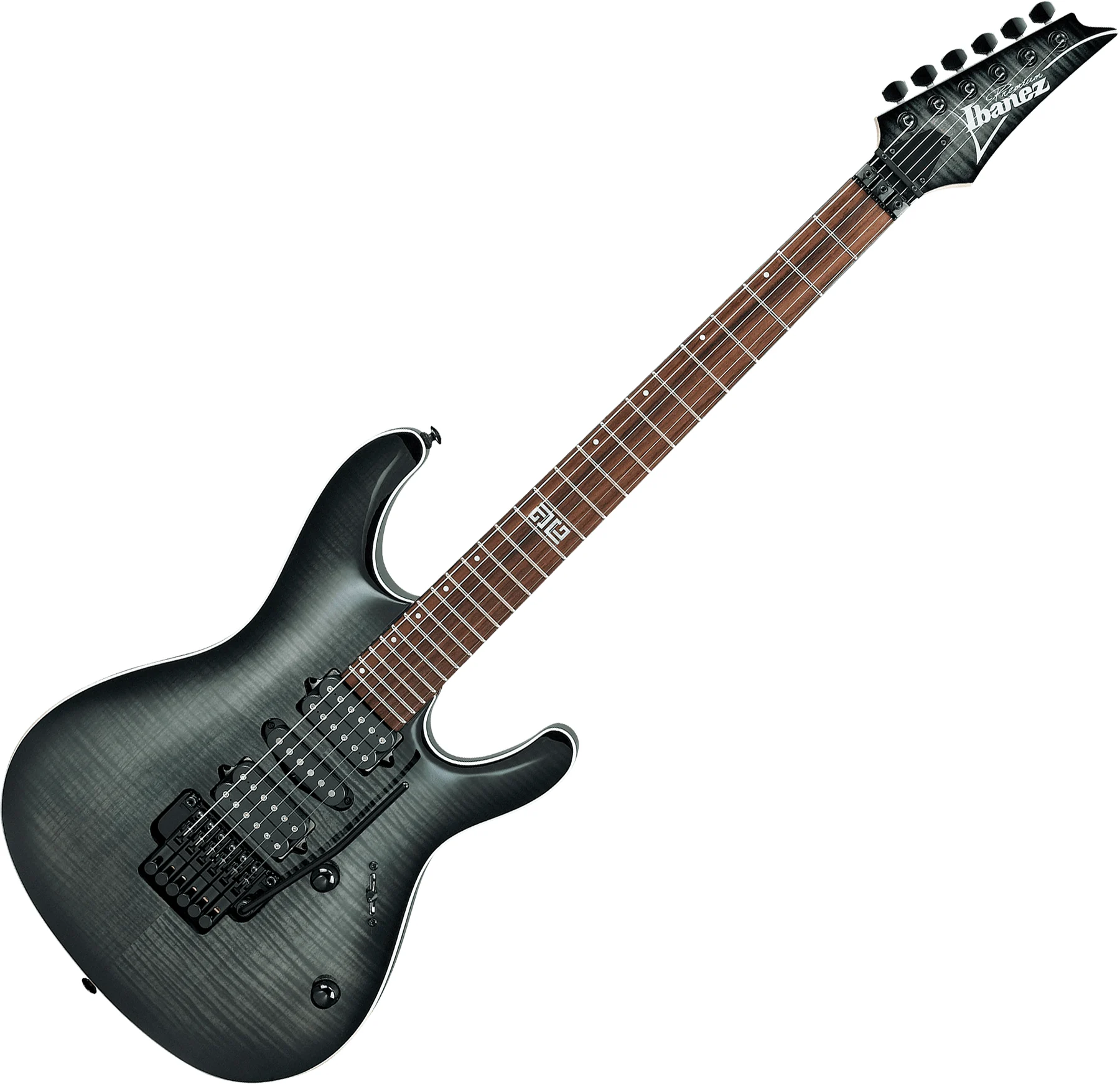 Ibanez KIKO10BPTGB Kiko Loureiro Premium Signature 6 String RH Electric Guitar with Soft Case-Transparent Gray Burst kiko-10-bp-tgb