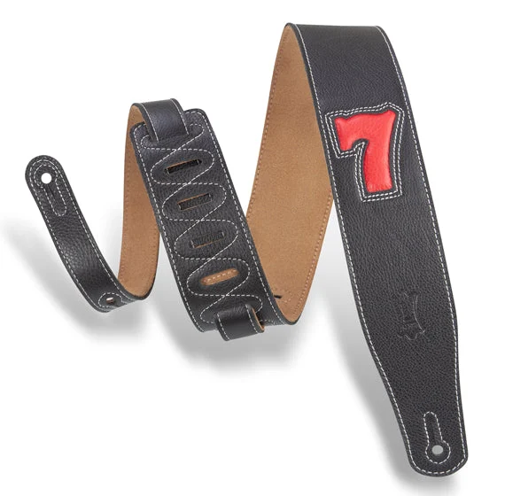 Levy's Deluxe Lucky Line Red Leather Lucky 7 Strap MGS26L-003