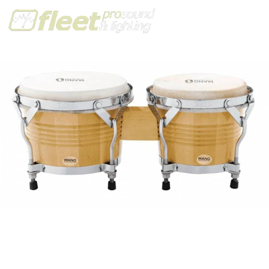 Mano MP-1778-NA 7 and 8 inch Bongo Set in Natural with Traditional Rims