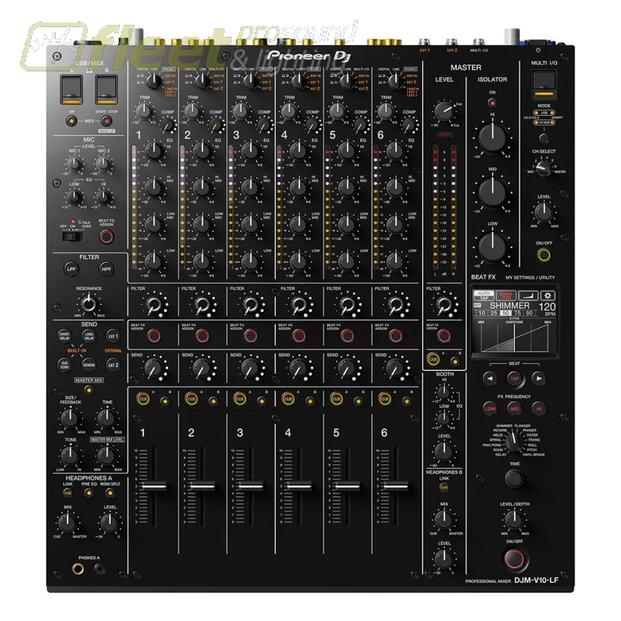 Pioneer DJM-V10-LF 6-channel professional DJ mixer with long fader