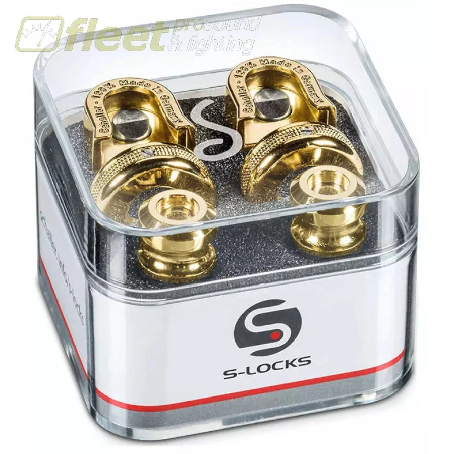 Schaller S-Lock Strap Locks - Gold - SCH14010501