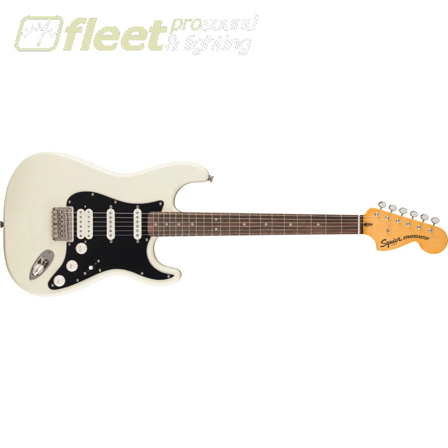 Squier Classic Vibe 70s Stratocaster Electric Guitar HT HSS Laurel Black Pickguard in Olympic White - 0374027505