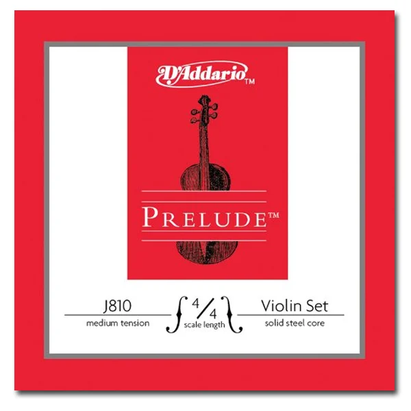 Violin - D'Addario Prelude Violin String Set, 4 /4 Scale, Medium Tension