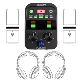 Zoom ZP2 PodTrak P2 Dual USB Mic Recorder for Podcasting
